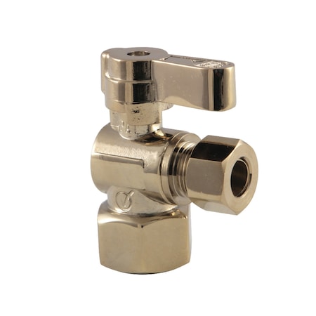 Kingston Brass KF4310PB 1/2" FIP x 3/8" OD Comp Angle Stop Valve, Polished Brass KF4310PB